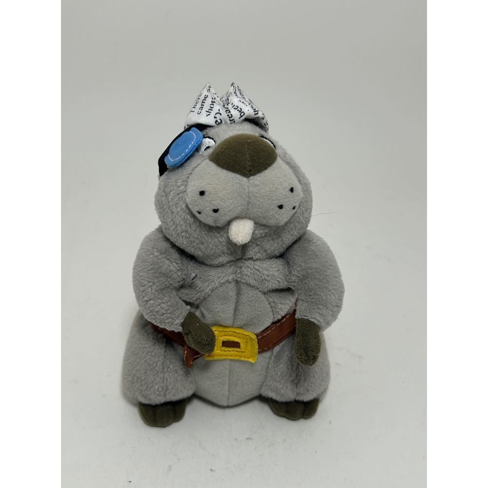 Disney Winnie the Pooh Gopher Star Bean Plush Mattel‎ Grey Stuffed Animal Toy